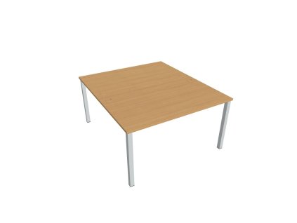 Pracovný stôl Uni, zdvojený, 140x75,5x160 cm, buk/sivá