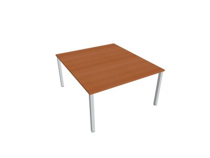 Pracovný stôl Uni, zdvojený, 140x75,5x160 cm, čerešňa/sivá