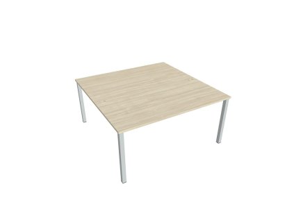 Pracovný stôl Uni, zdvojený, 160x75,5x160 cm, agát/sivá