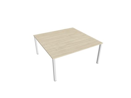 Pracovný stôl Uni, zdvojený, 160x75,5x160 cm, agát/biela