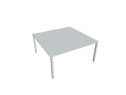 Pracovný stôl Uni, zdvojený, 160x75,5x160 cm, sivá/sivá