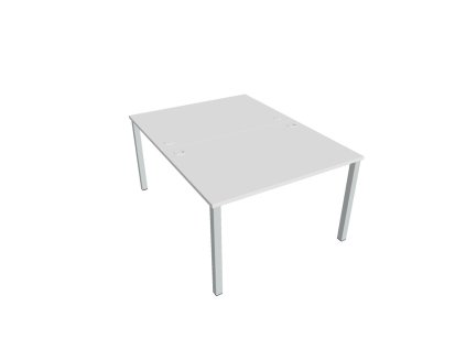 Pracovný stôl Uni, zdvojený, 120x75,5x160 cm, biela/sivá