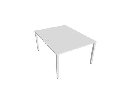 Pracovný stôl Uni, zdvojený, 120x75,5x160 cm, biela/biela