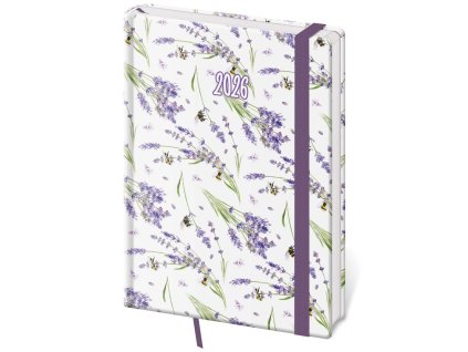 Diár Vario denný A5 14,3x20,5 cm s gumičkou Lavender 2026