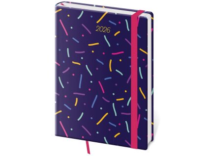 Diár Vario týždenný A5 14,5x20,5 cm s gumičkou Sprinkles 2026