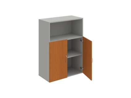 Policová skriňa Drive, 80x111x42 cm, čerešňa/sivá