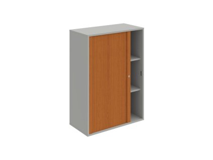 Policová skriňa Drive, 80x111x40 cm, čerešňa/sivá, zámok