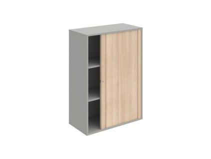 Policová skriňa Drive, 80x111x40 cm, agát/sivá, zámok