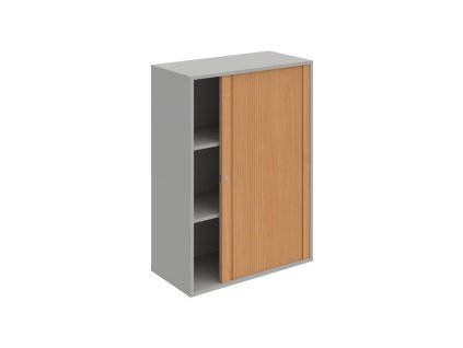 Policová skriňa Drive, 80x111x40 cm, buk/sivá, zámok