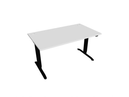 Pracovný stôl Motion, ZO, 2S, 140x70,5-120,5x80 cm, biela/čierna