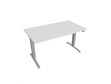 Pracovný stôl Motion, ZO, 2S, 140x70,5-120,5x80 cm, biela/sivá