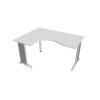 Pracovný stôl Flex, ergo, pravý, 160x75,5x120 (60x80) cm, biela/kov