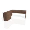 Pracovný stôl Gate, ergo, pravý, 180x75,5x200 cm, orech/orech