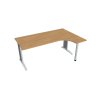 Pracovný stôl Cross, ergo, ľavý, 180x75,5x120 cm, dub/kov