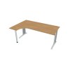 Pracovný stôl Cross, ergo, pravý, 180x75,5x120 cm, dub/kov
