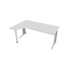 Pracovný stôl Cross, ergo, pravý, 180x75,5x120 cm, biela/kov