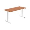 Pracovný stôl RUN, PO, 3S, 180x64,5-130,5x80 cm, čerešňa/biela