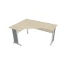 Pracovný stôl Cross, ergo, pravý, 160x75,5x120 cm, agát/kov
