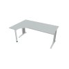 Pracovný stôl Cross, ergo, pravý, 180x75,5x120 cm, sivá/kov