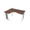 Pracovný stôl Flex, ergo, pravý, 160x75,5x120 (60x80) cm, orech/kov