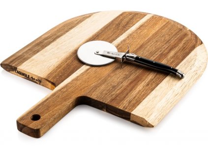 Krájač na pizzu s reznou doskou z akácie