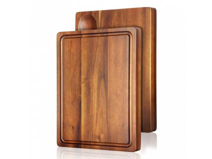 AKÁCIOVÁ DOSKA NA KRÁJANIE 405X305X38 MM FRÉZOVANÁ