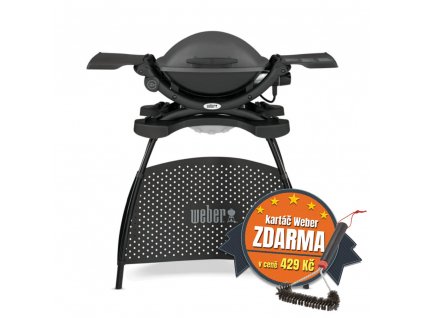 ELEKTRICKÝ GRIL WEBER Q 1400 STOJAN - TMAVOSIVÝ