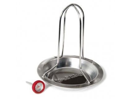 Broil King - Nerezový stojan na kurčatá s teplomerom