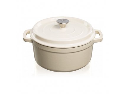 Hrniec s vekom liatina/smalt 3,5 l biely Grand feu