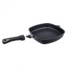 Titánová grilovacia panvica 28 cm x 28 cm x 5 cm s odnímateľnou rukoväťou