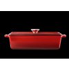 Červený pekáč liatina/smalt s vekom Grand feu
