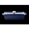 Modrý smaltovaný liatinový pekáč s vekom Grand feu