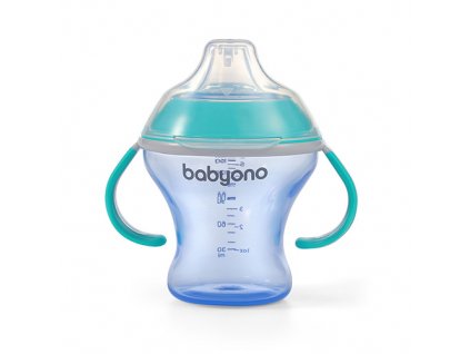 Babyono Mäkkohrdlý netečúci pohár modrý 180 ml