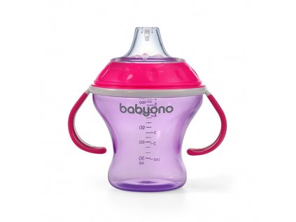 Babyono Mäkkohrdlý netečúci pohár fialový 180 ml