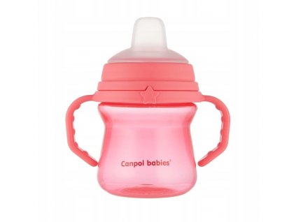 CANPOL FirstCup hrnček so silikónovým náustkom 150ml ružový