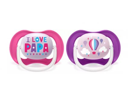 AVENT SCF080/04 Smoczek Ultra Air 6-18M dziewczynka I love papa/balon
