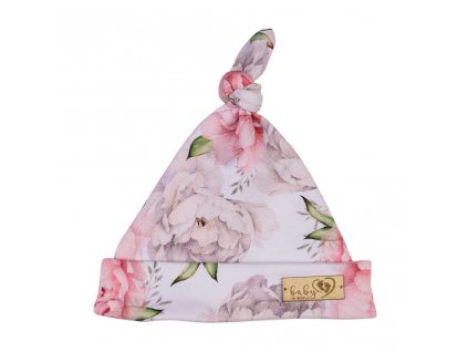 BABY 01286 Czapka niemowlęca Smerfetka Peonie 0-3m