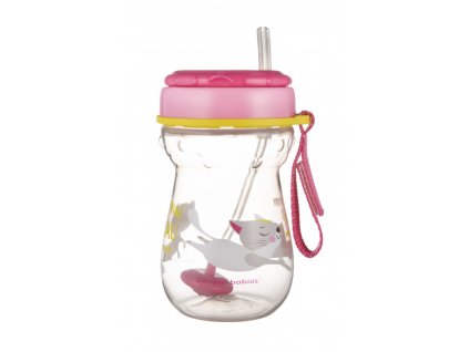 CANPOL Fľaša so silikónovou hadičkou a závažím 350 ml Kitten