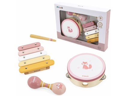 VIGA Drevená hračka súprava hudobných nástrojov dievča PolarB