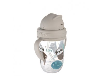 CANPOL 56/606 Kubek niekapek z rurką i odważnikiem 270 ml Exotic grey