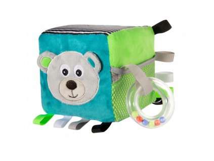 CANPOL 68/073 Pluszowa kostka sensoryczna 12x12x12 cm Bears grey