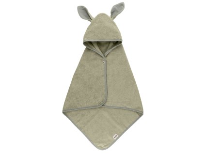 BIBS Kangaroo osuška s kapucňou z BIO bavlny - Sage