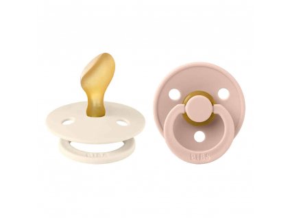 BIBS Colour anatomické cumlíky z prírodného kaučuku 2 ks - veľkosť 1 - Ivory / Blush