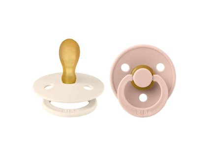 BIBS Colour symetrické cumlíky z prírodného kaučuku 2 ks - veľkosť 1 - Ivory / Blush