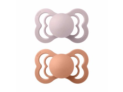 BIBS Supreme symetrické cumlíky zo silikónu 2ks - veľkosť 1 - Pink Plum / Peach