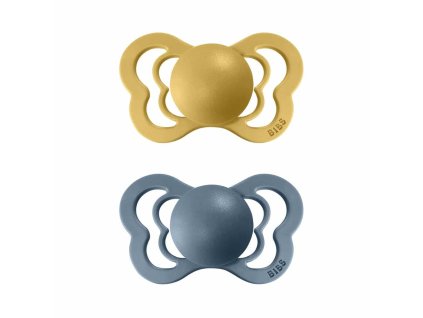 BIBS Couture anatomické cumlíky z prírodného kaučuku 2ks - veľkosť 2 - Mustard / Petrol