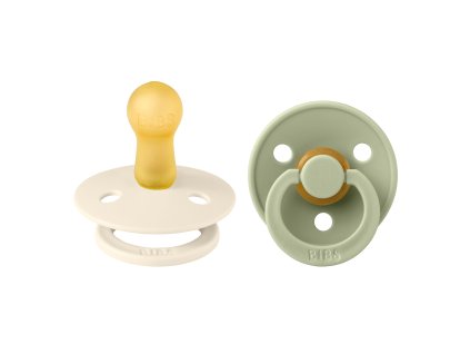 BIBS Colour cumlíky z prírodného kaučuku 2ks - veľkosť 2 - Sage / Ivory