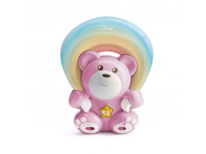 CHICCO Projektor dúhový medveď ružový