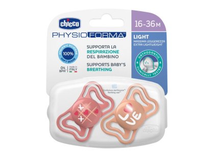 CHICCO Silikónový cumlík PHYSIO LIGHT 6-36m 2 ks