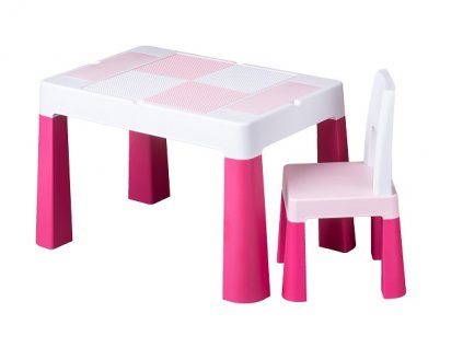 TEGA BABY Multifunkčný stôl + stolička ružový